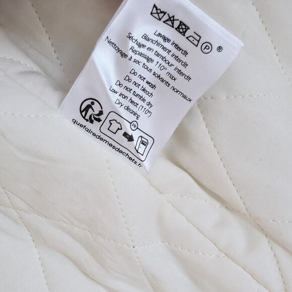 Sézane Sezane Farel Off White Ecru Oversized Quilted Cotton Jacket, size 42/XL - Picture 11 of 11